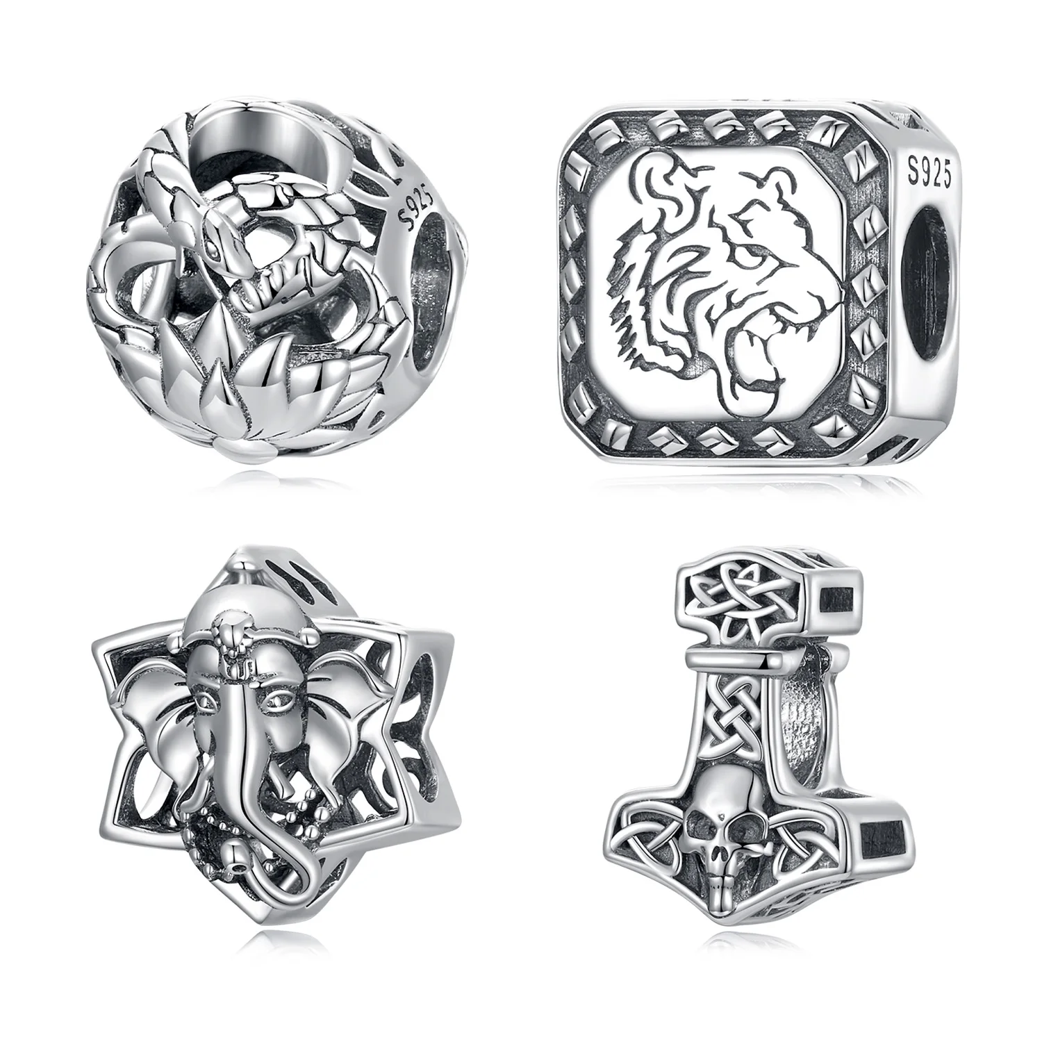 

Vintage exaggerated Personalized designer trendy fashion gift jewelry 925 sterling silver charms for jewelry making