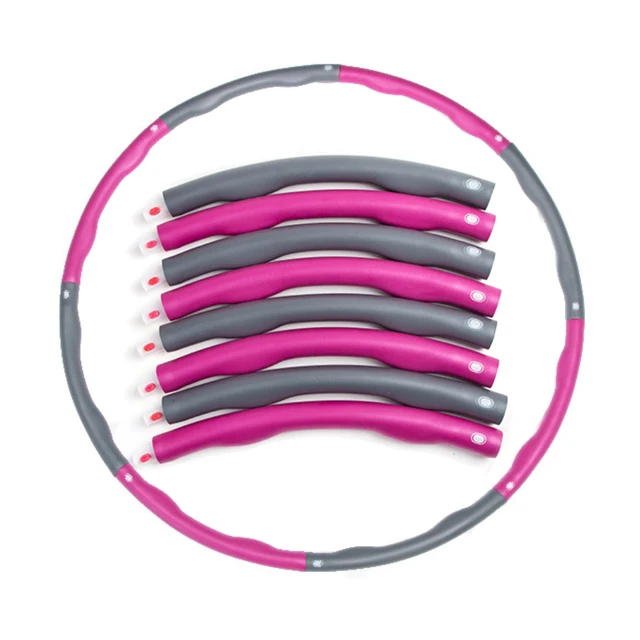 

Wholesale multi coloured foam slimming collapsible 96cm 84cm 73cm diameter fitness weight hu la ring hoop, Pink-gray/yellow-gray/green-gray/blue-pink/blue-gray