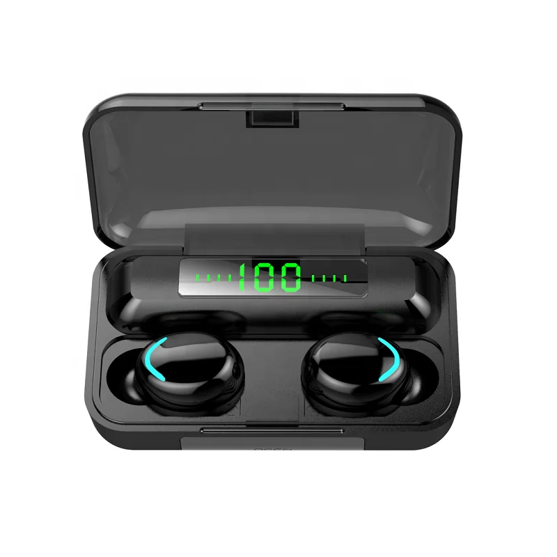 

Oem Odm Waterproof Stereo True Led Digital Light Wireless Blutooth Earphone Earbuds, Black