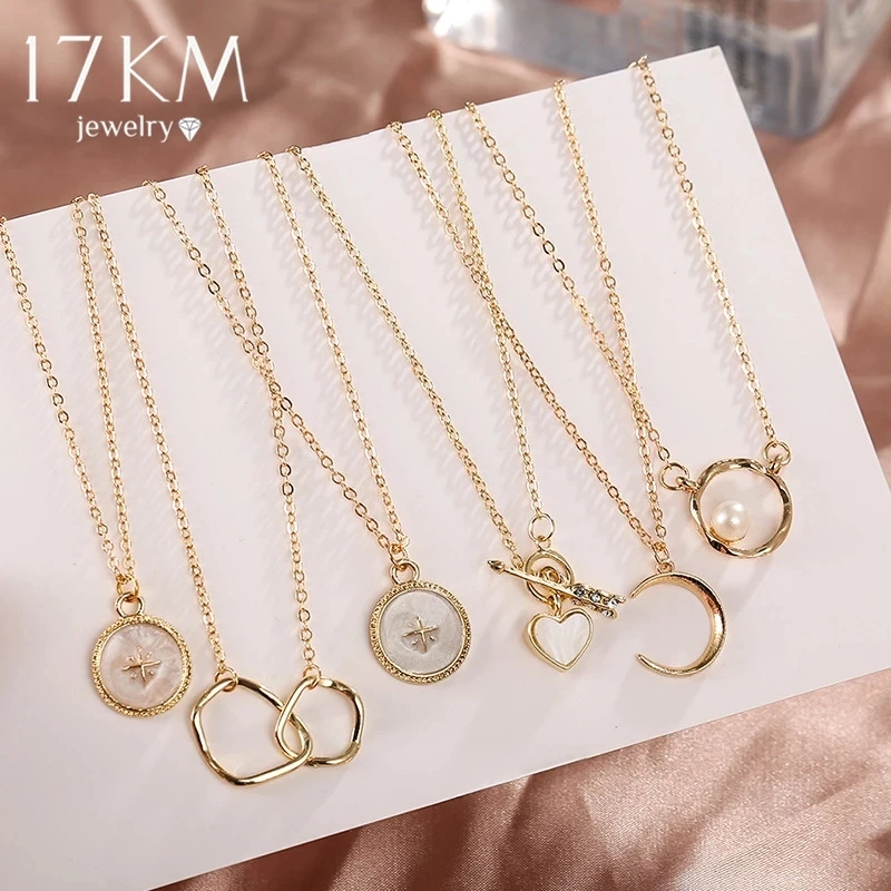 

Finetoo Trendy Dainty Gold Irregular Circle Pendant Necklace Arrow Heart Necklaces for 2021 Women Jewelry Gift