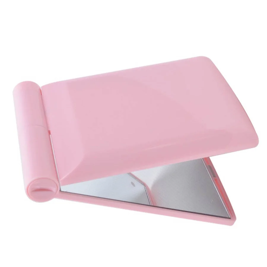 

Top jean pocket folder glass mirror 8 leds Light Lamp rainbow Makeup Mirror Fold Makeup Mirror Cosmetic Hand Folder Portable led, Pink,white,black,blue