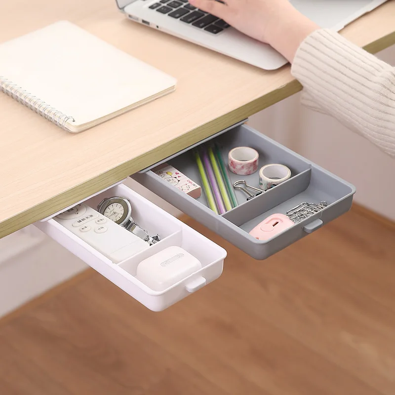 

Mobile small drawer pasted under the desk storage box desktop stationery pencil case storage basket grid