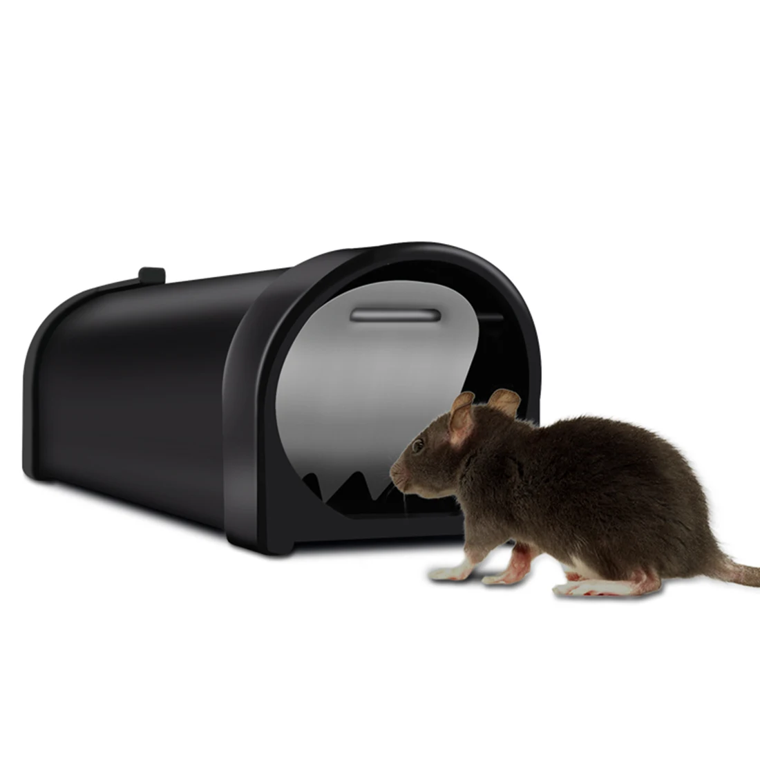 

Cheap Humane Live Mouse Trap Mice Plastic Small Mousetrap Rat Trap No Kill Automatic, Black