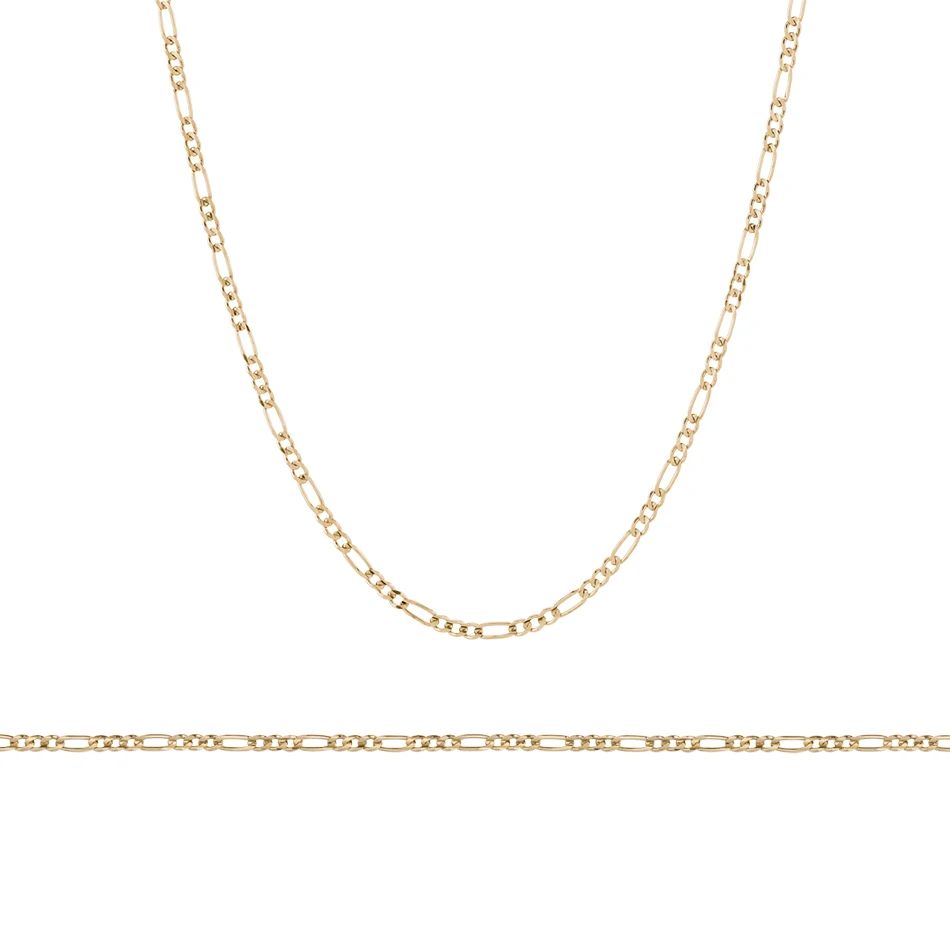 

high quality 925 sterling silver classical necklace for women fashion 18K gold vermeil Figaro Chain necklace