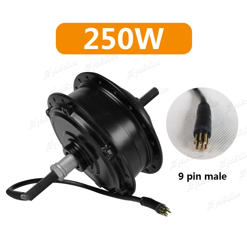9 Pin Connector BLDC Hub Motor 36V 250W for Electric Bicycle Rear Wheel ...