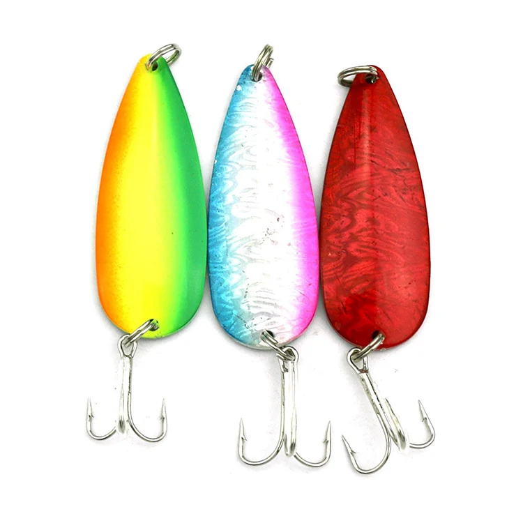 

WEIHE Metal Fish Spoon Lure With Hook Fishing Lure 25G 7.3cm Fishing Tackle Metal Baits, 3 colors