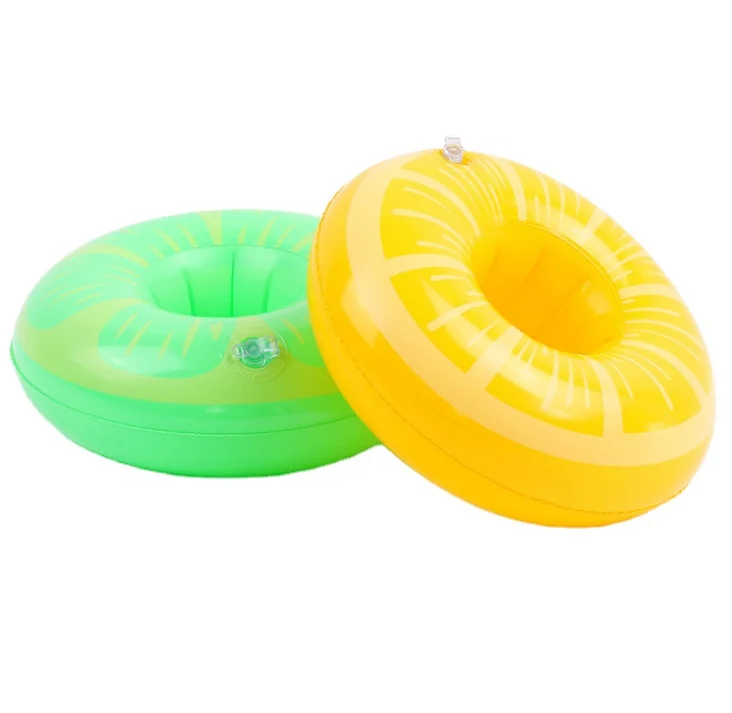 

Summer Swimming PVC Inflatable Kiwi Fruit Lemon Pineapple Shape Cup Drinks Holder, As pic