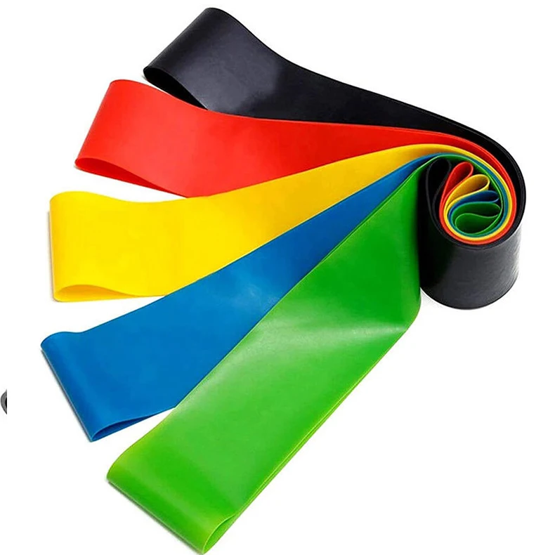 

Best sale 5 colors TPE yellow and black work out 5 pcs resistance bands, 5colors