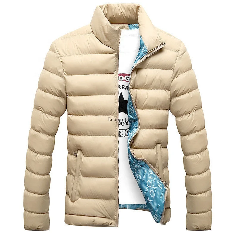 

Winter Men's Parkas 2021 Thick Warm Male Jackets Slim Stand Collar Large Size 6XL Padded Casual Solid Coats