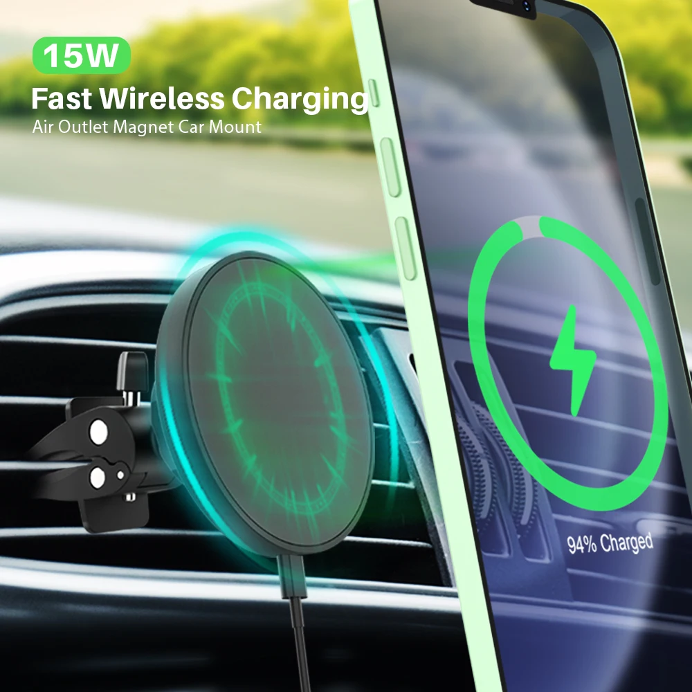

Promotion Gift 15W Fast Magnetic Wireless Charging Car Mount Phone Holder Wireless Magnetism Charger Mobile Holder Car Air Mount