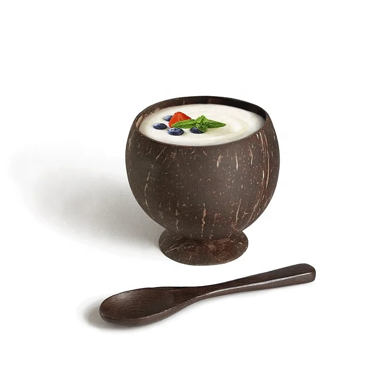 

Low MOQ Handmade Organic Eco Cup Natural Icecream Coconut Shell Bowl Whlesale