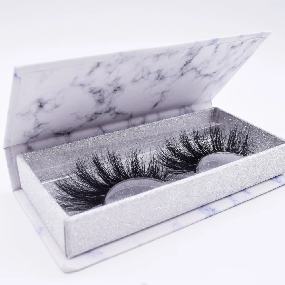 

Wholesale Make Own Brand Private Label Faux Mink 25mm Eyelashes Vendor Silk Fake Lashes 3D Real Mink Eyelashes