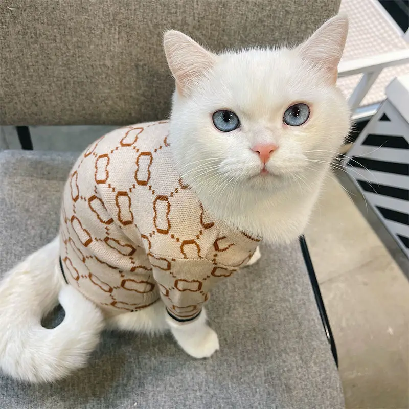 

Wholesale Christmas bell deer teddy dog small cat clothing autumn winter warm pet knitting sweater luxury clothes, Red