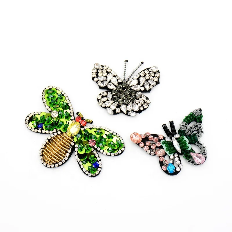 

DIY handmade decorative rhinestone embroidered animal patches colorful sewing on, As pictured