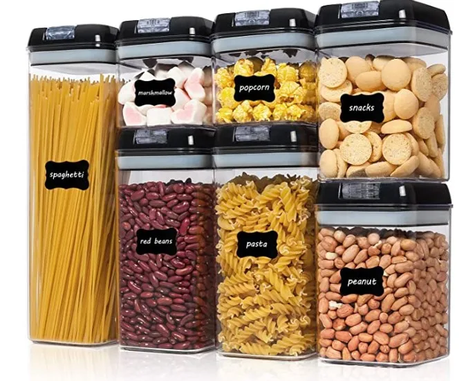 

Amazon Popular Customized Eco-Friendly 7 Piece Set Airtight Plastic Dry Food Storage Containers, Customized color