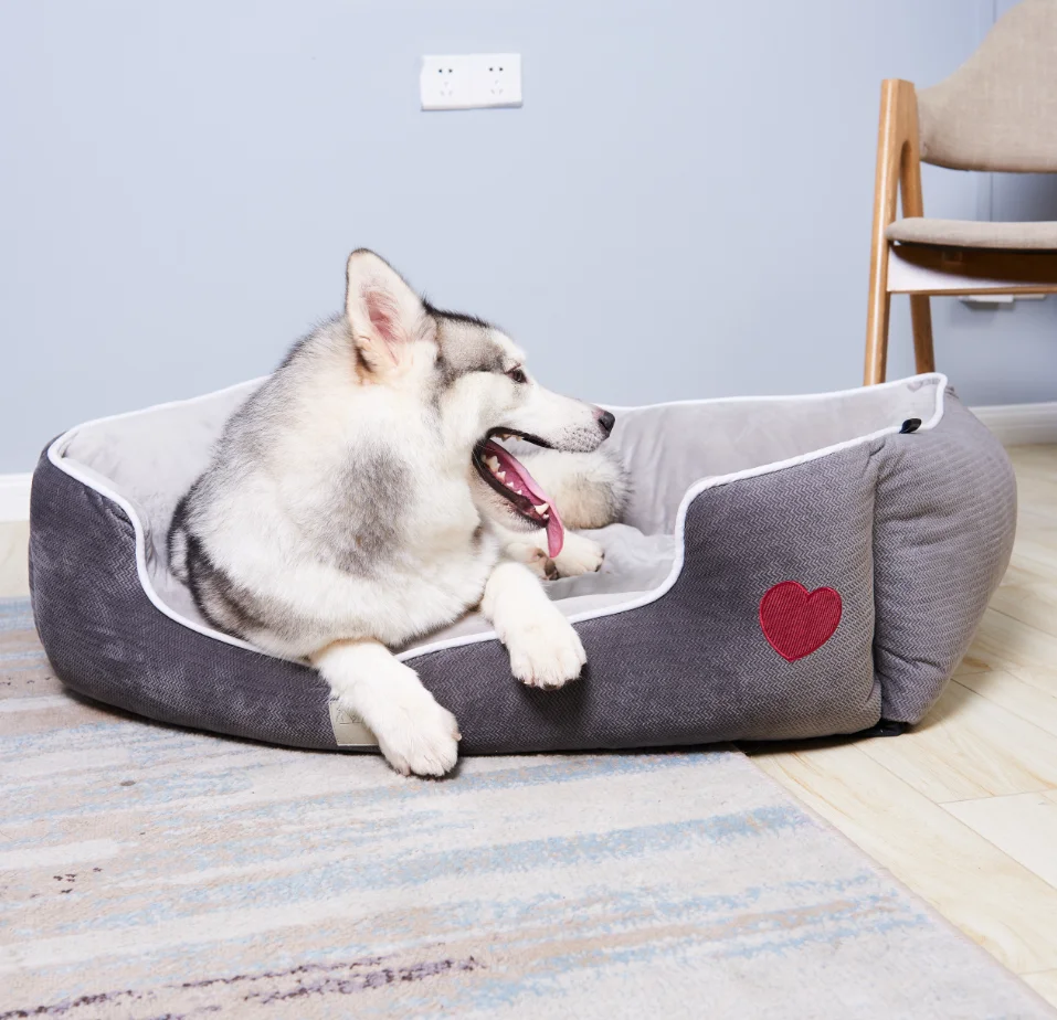 

Wholesale OEM Available Custom Polyester Micro Fleece Foldable Luxury Pet Dog Bed, Grey