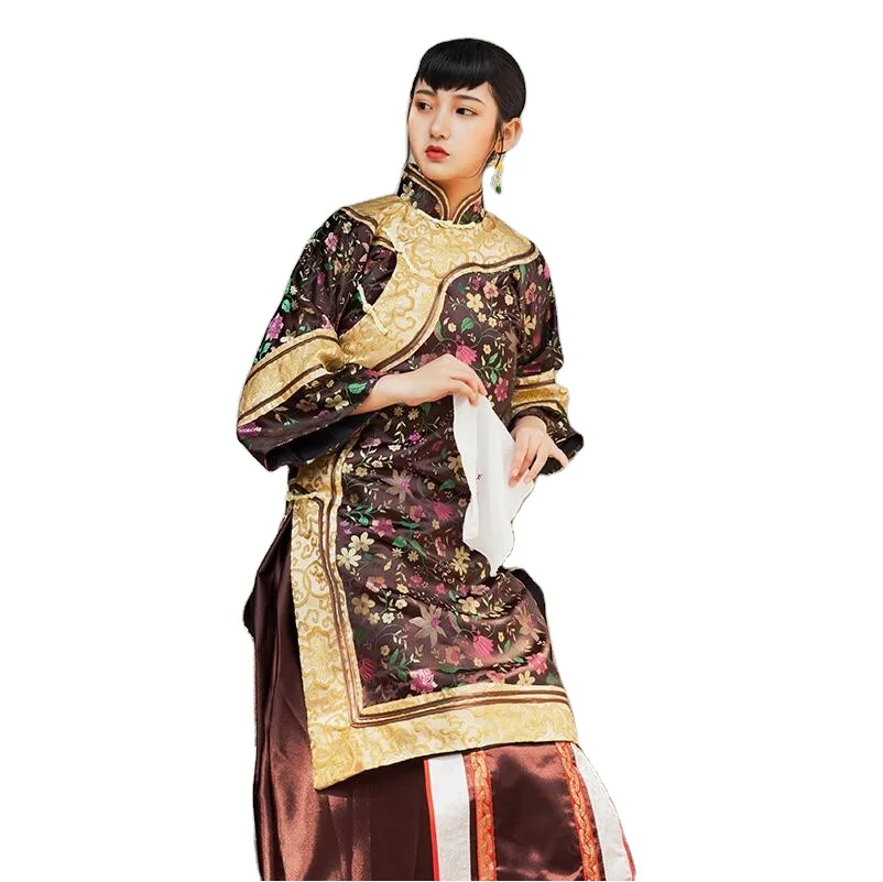 

China Qing Dynasty Women's Clothes Traditional Chinese Old-fashioned Dress Miss Lady Performing Dresses High End Hanfu Apparel, As the pictures
