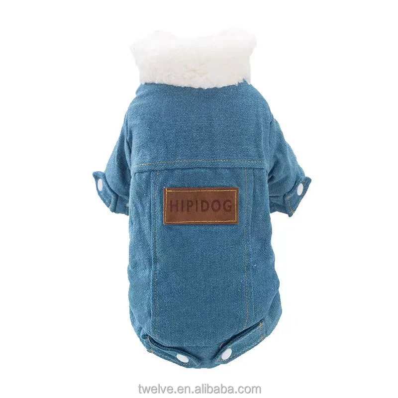 

Autumn Winter Cute Puppies Teddy Warm Coat Pet Cotton Clothes designer cat Outwear dog denim jacket