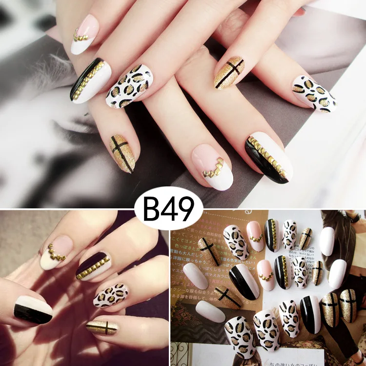 

New Arrived Bride false nails 24pcs press on nail square nails press on false