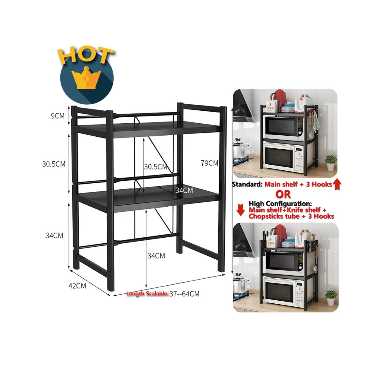 

Click To Get A $50 Coupon 2-Tier Extendable Microwave Oven Rack Stand Shelf Kitchen Storage Rack Kitchen Storage Organization