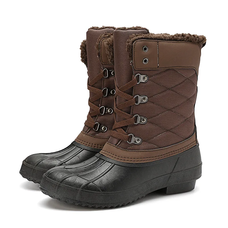 

Winter New Fashion Outdoor Waterproof High Tube Duck Boots For Women And Ladies, Purple, black, brown