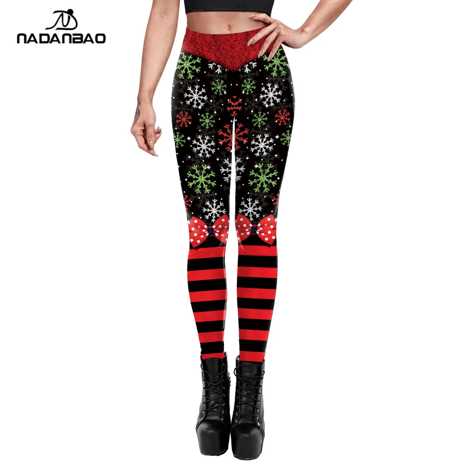 

NADANBAO Brand Christmas festival custom leggings wholesale high quality Hip lift outwear pants women