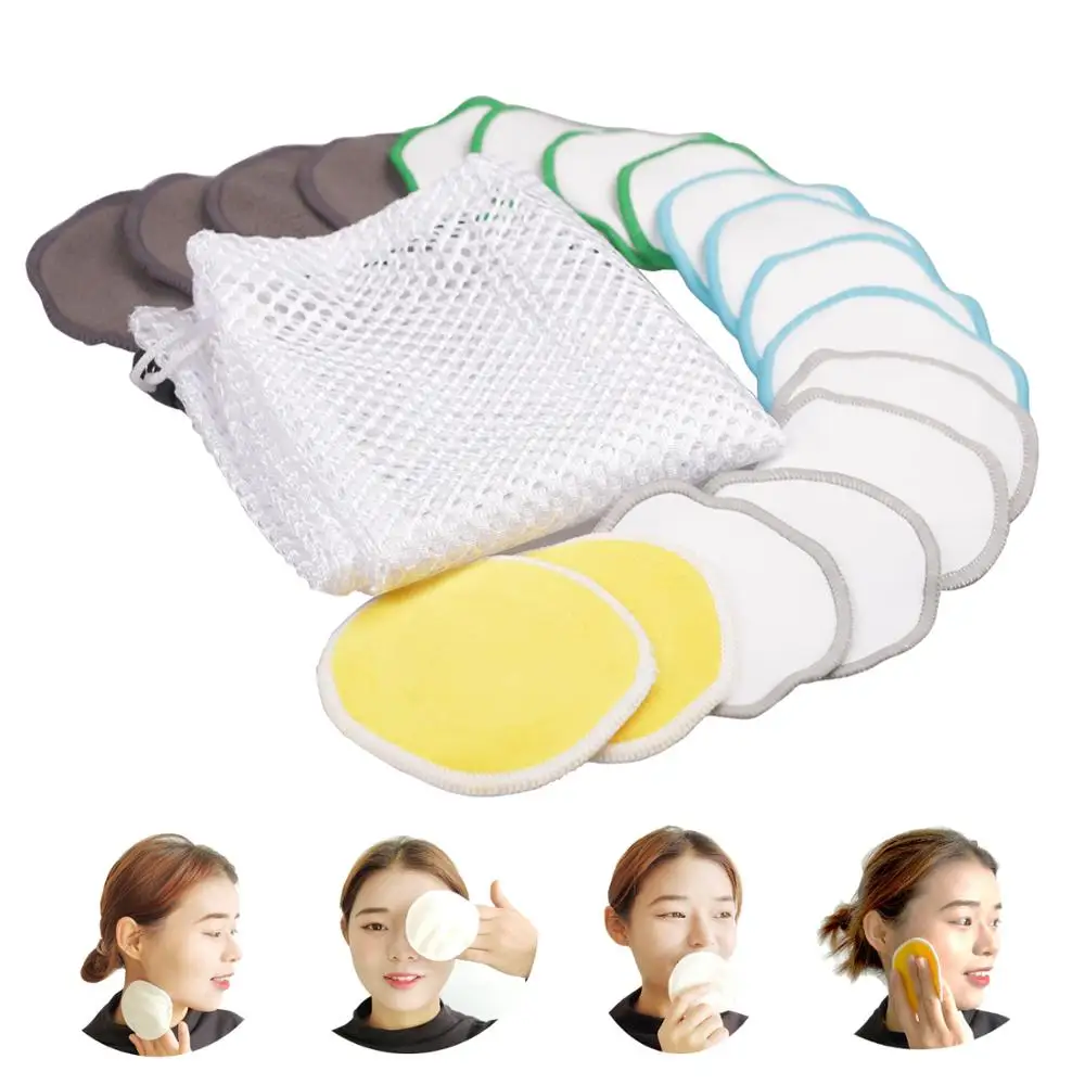 

AnAnBaby Bamboo Reusable Organic Cotton Make Up Pads, Colorful