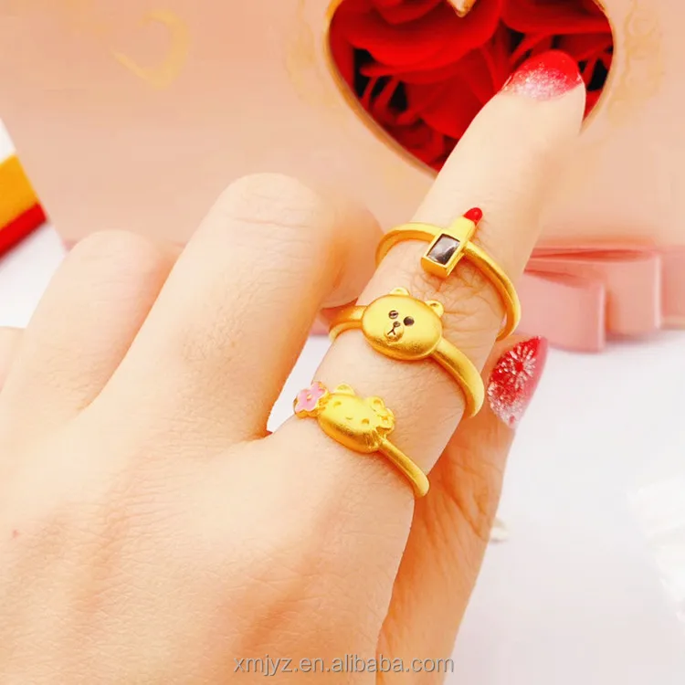 

Vietnam Placer Gold Jasper Ring Brass Gold-Plated Adjustable Men's Bracelet Ring Live Broadcast Supply Wholesale