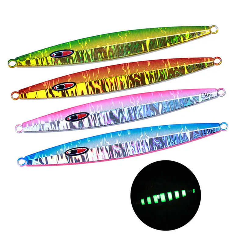 

Hot sale luminous 130g 150g 180g jig lure for sea fishing, 5 colors