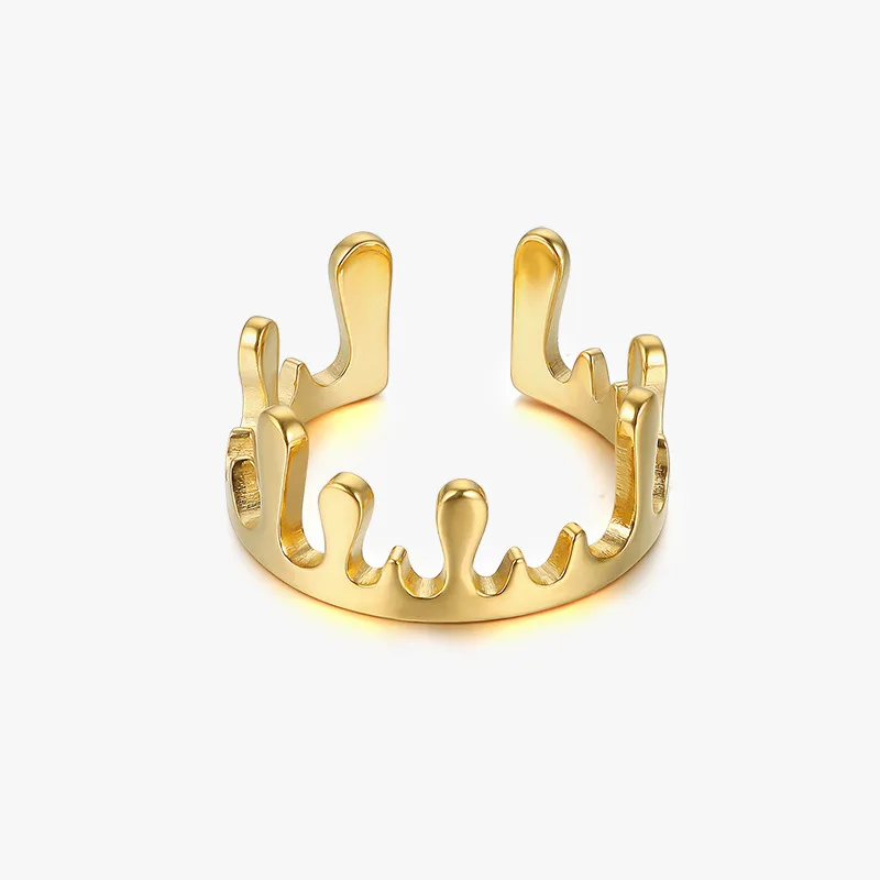 

Shangjie OEM anillos Ins Fashion Stainless Steel Rings Jewelry Women Vintage Gold Plated Rings Waterproof Unique Crown Rings