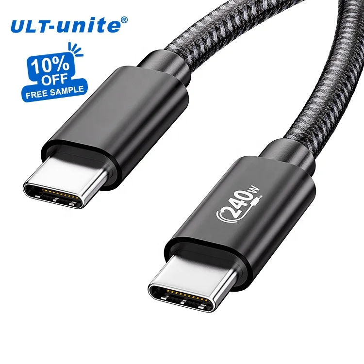 

ULT-unite USB2.0 compatibility 28V 36V 48V TYPE-C TO TYPE-C 240W 480Mbps fast charging For PhoneLaptop