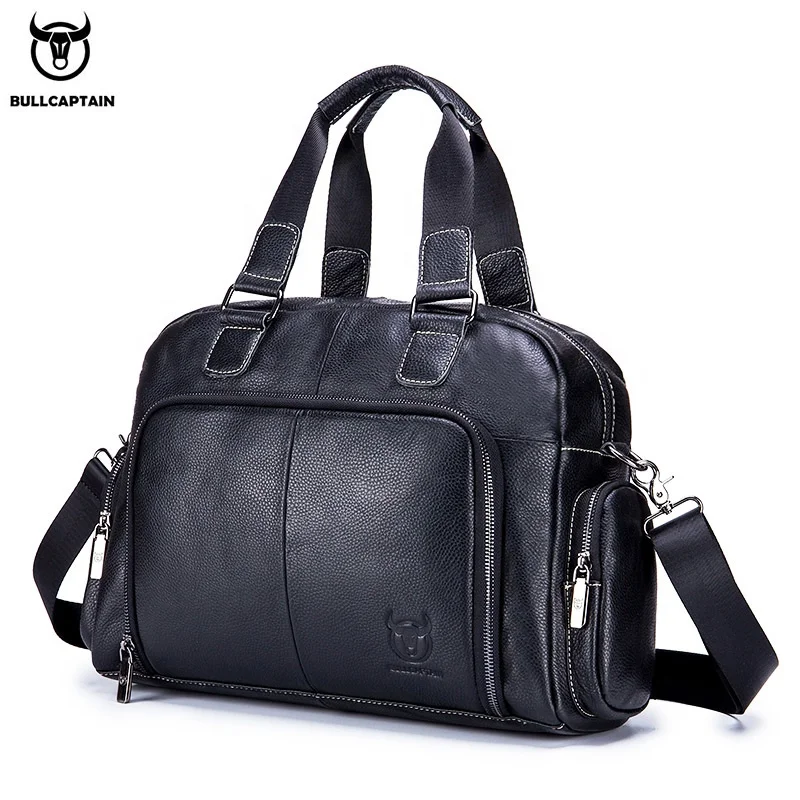 

BULLCAPTAIN leather men's single shoulder messenger handbag head layer cowhide large capacity diagonal travel briefcase bag