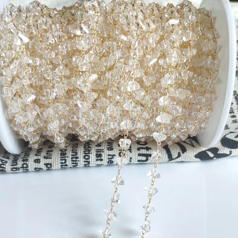 

NANA high quality 24k italian gold filled crystal chain,1.8x4.5mm size for earring