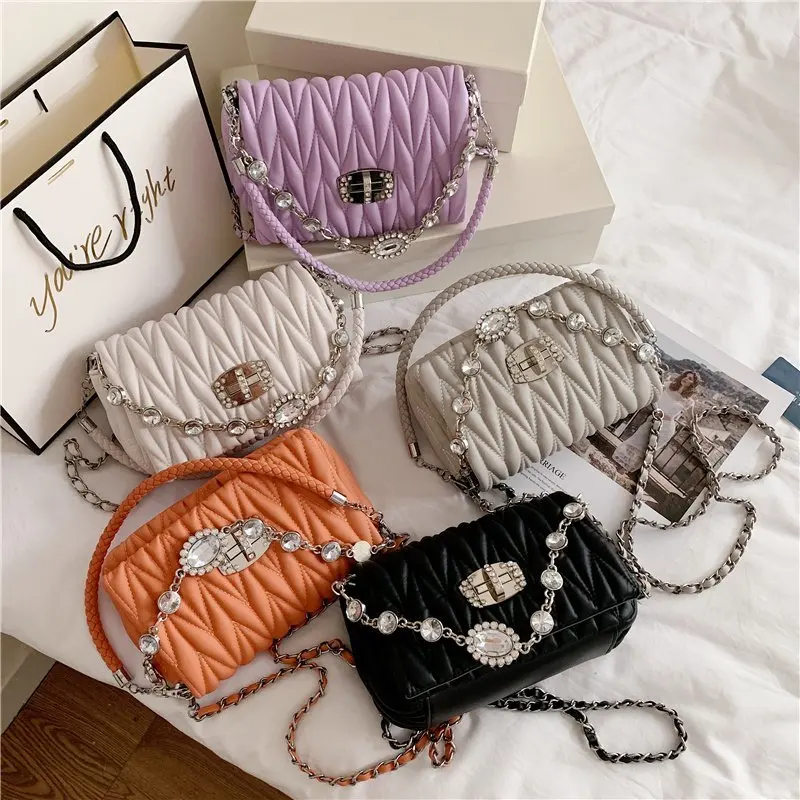 

2020 High Quality Crossbody Bags Diamond Shoulder Messenger Bags Women's Famous Designer Luxury Small Bag, Multicolor