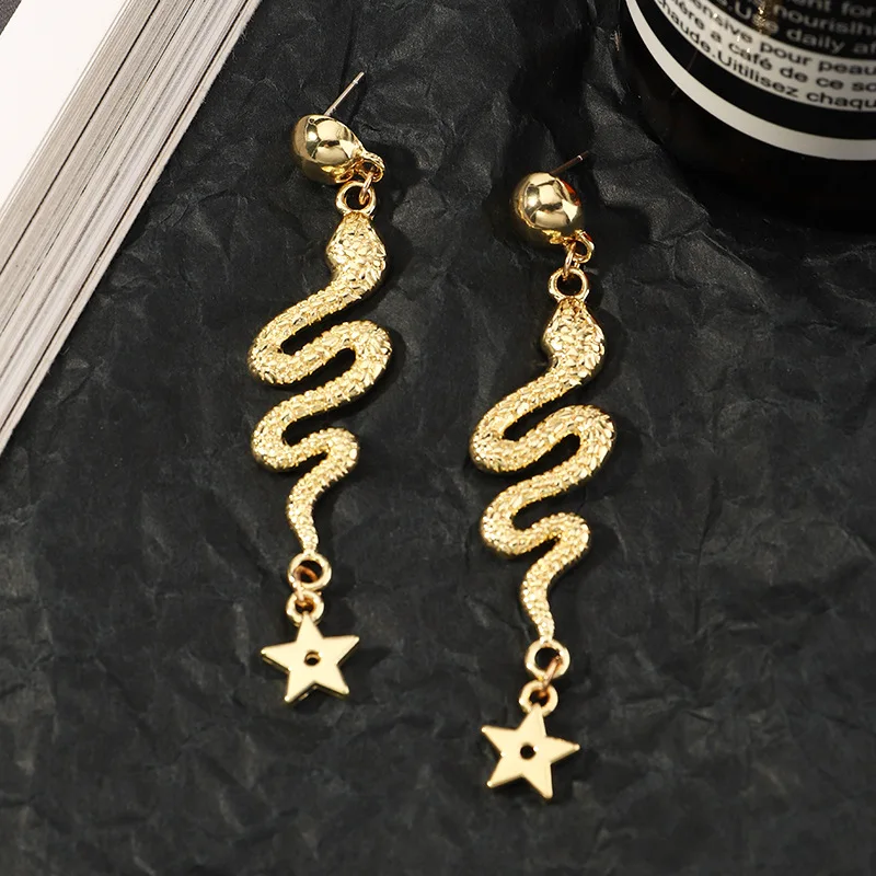 

Wholesale Trendy Gold Plated Snake Earrings For Women Jewellery Earrings Jewelry