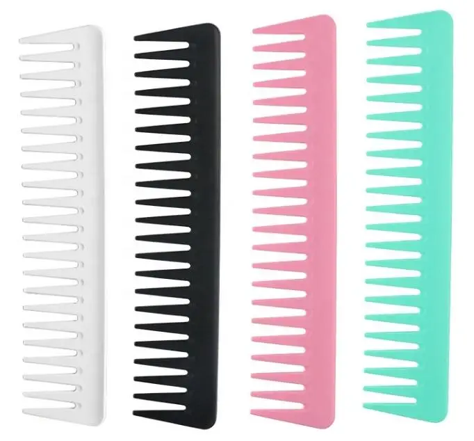 

Wholesale Professional Salon Barber Use Carbon Fiber Wide Tooth Comb with Customized Logo