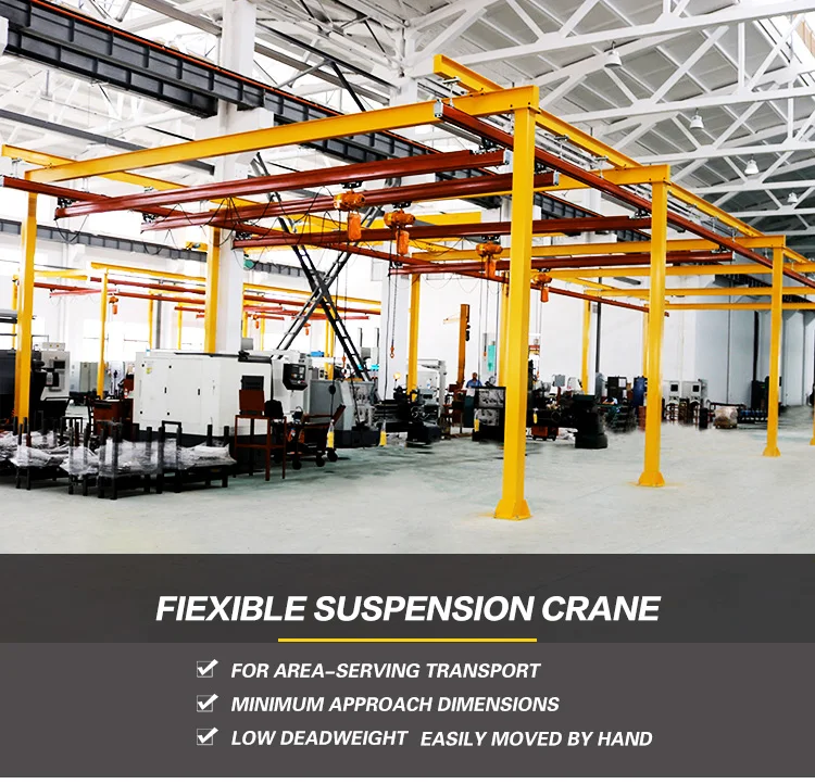 2tons flexible beam light rail kbk overhead crane lifting equipment