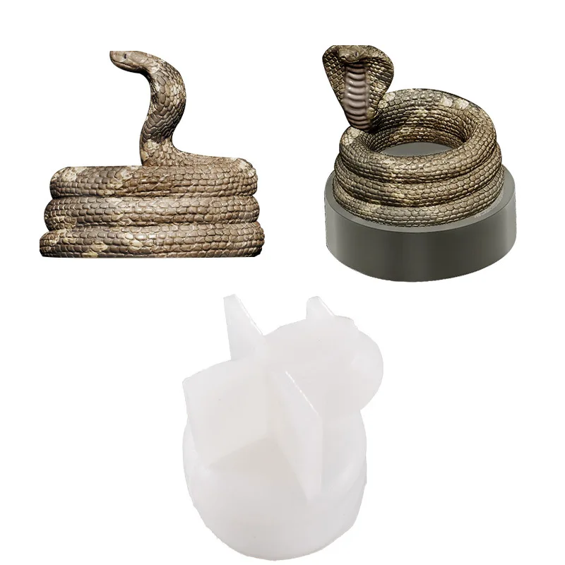 

0640 New diy snake shaped candle holder silicone mold head up snake fondant cake candle mold, Transparent