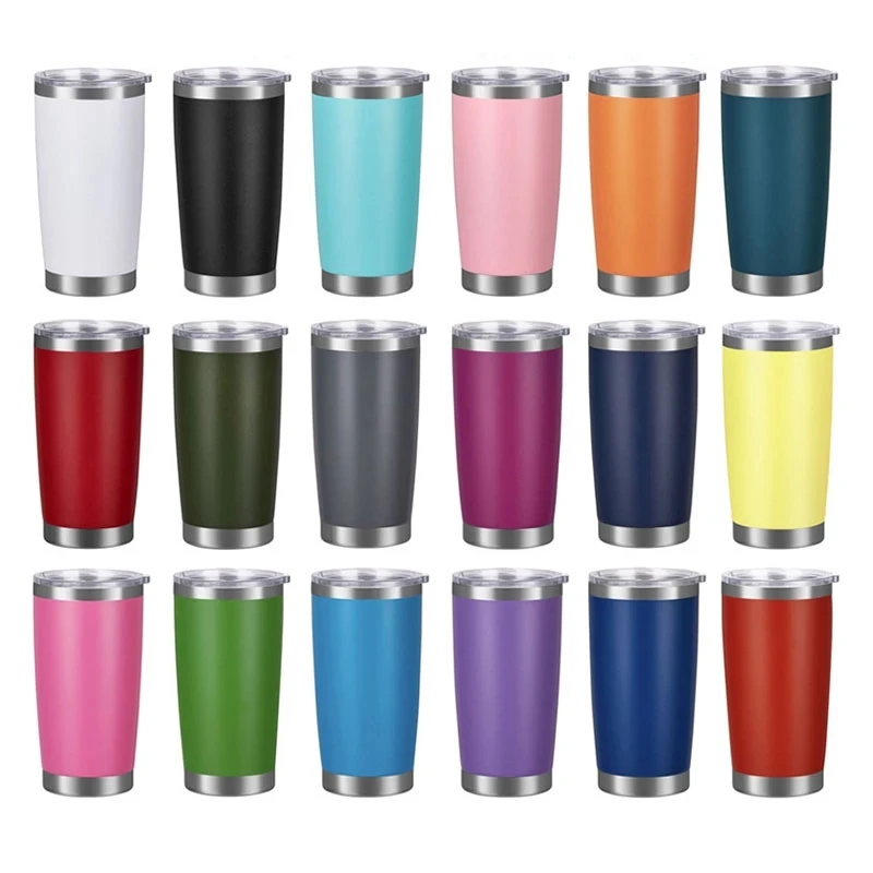 

20oz Travel Mug Ice Cup Colourful Tumbler 304 Stainless Steel Double Wall Vacuum Insulated Coffee Mug Wide Mouth Metal Bottle