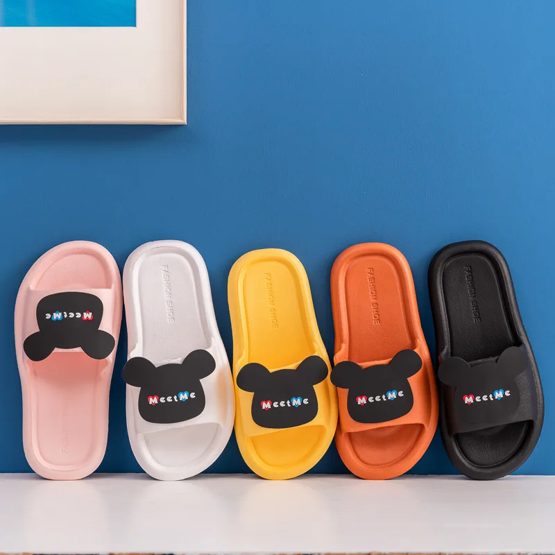 

2021 Summer Indoor Non-slip Cartoon Home Wear-resistant Foam Slippers Ladies Couple Sandals, Blue, pink, ,grey,black,orange,white,yellow