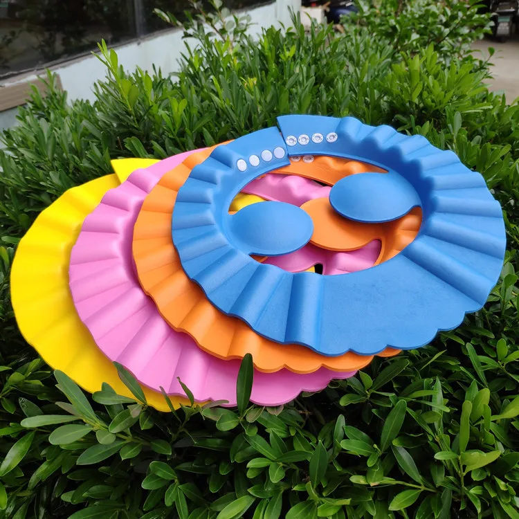 

New Baby Shower Hat Cute Newborn Shampoo Cap Increase Thickened Children's Bath Shield Adjustable With Ear Muffs Water Baffle