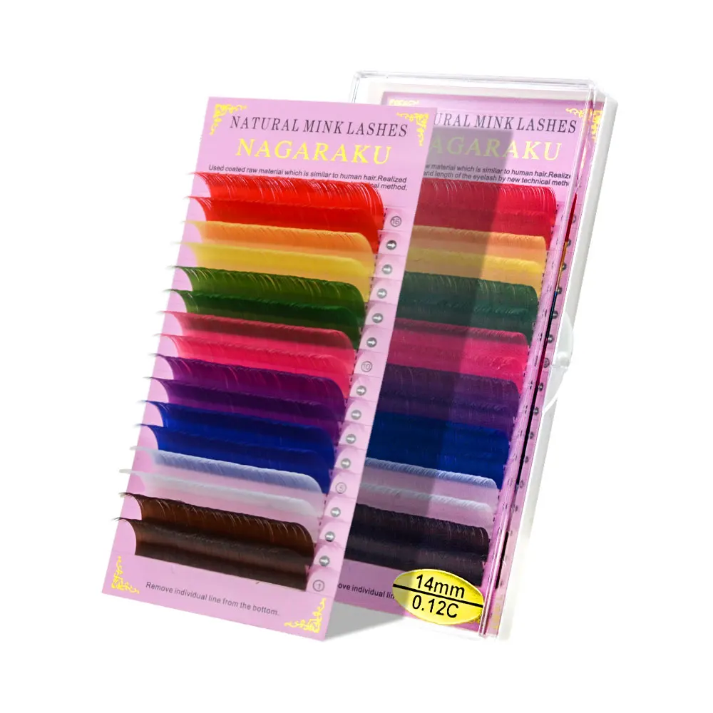 

8 Colors Rainbow Colored Eyelash Extension Faux Mink color eyelashes colorful cilia eyelash extension macaron eyelash, Colour