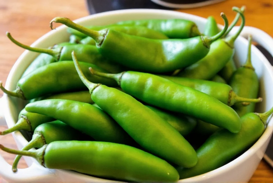 Harvested anaheim chili peppers