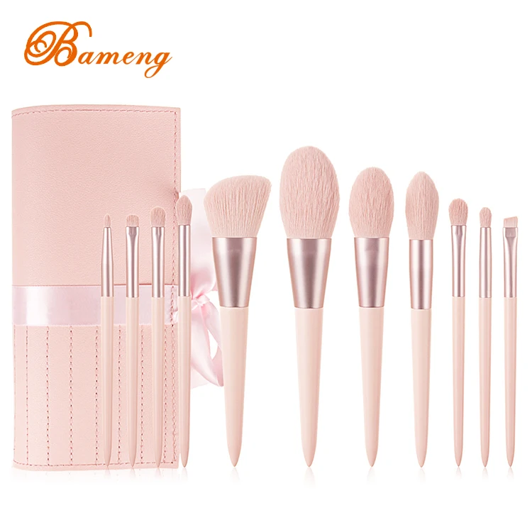 

Private label classical makeup brush women soft synthetic hair beauty 11pcs cosmetic kit makeup brushes sets tools, Rose gold