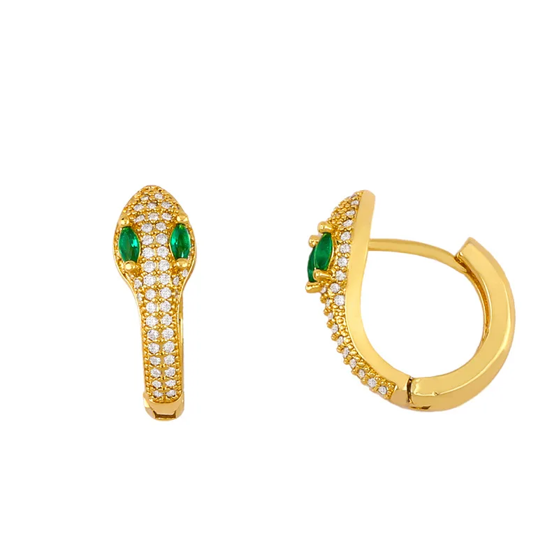 

Gold Plated Statement Snake Huggie Hoop Animal Earring For Women Jewelry