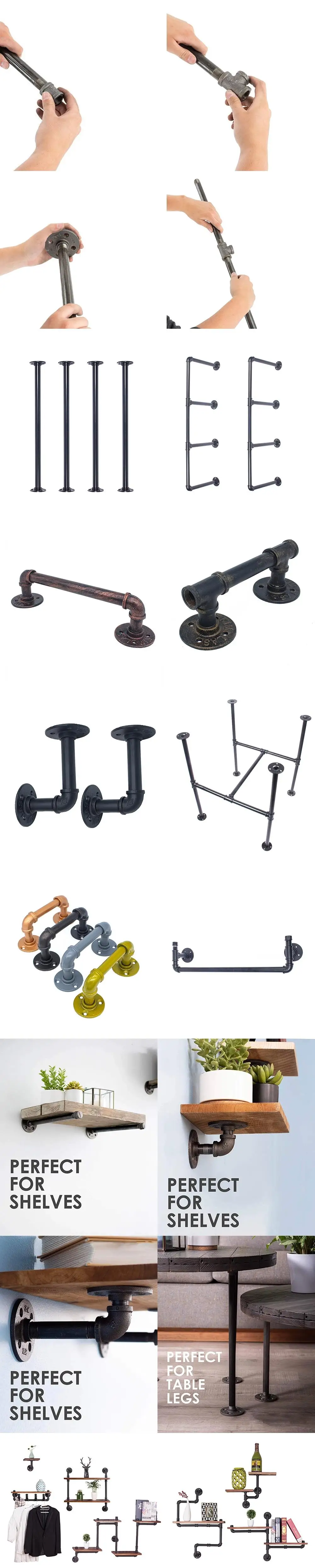 Industrial Pipe Table Legs Long Precut Black Steel Pipe With 3/4