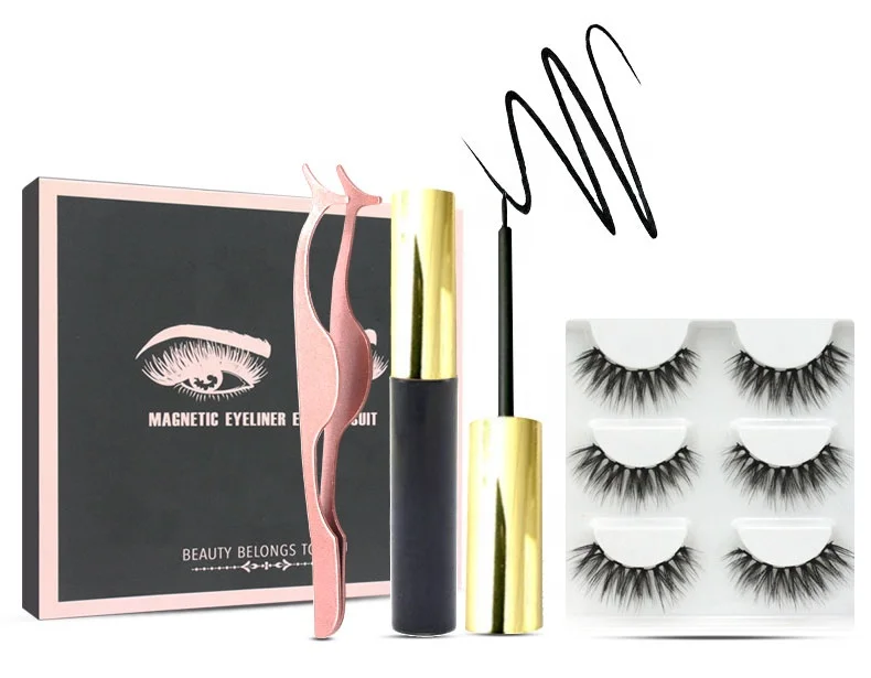 

faux mink eyelashes magnetic eyelashes sets Eyelash Private Label Round Box Lashes