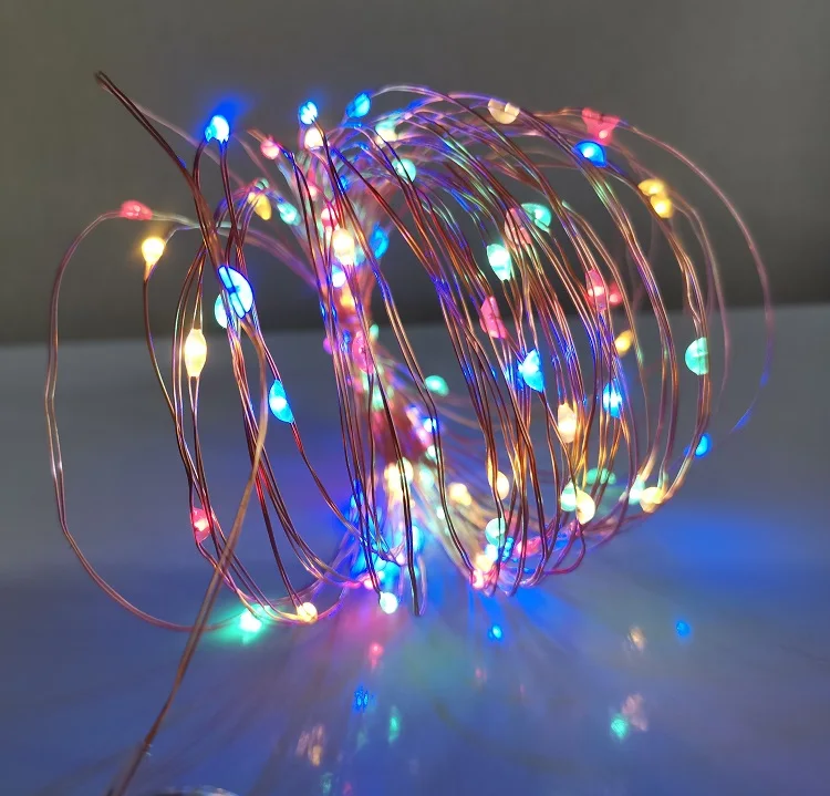 Outdoor solar string lights led light for garden 10m 100 led copper wire string fairy lights