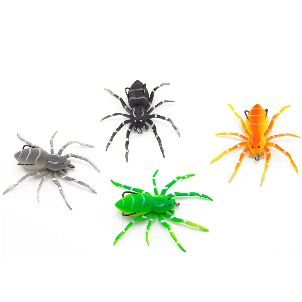 

RTS New Product 7g 8cm Freshwater Silicon Gel Soft Lifelike Spider Fishing Lure