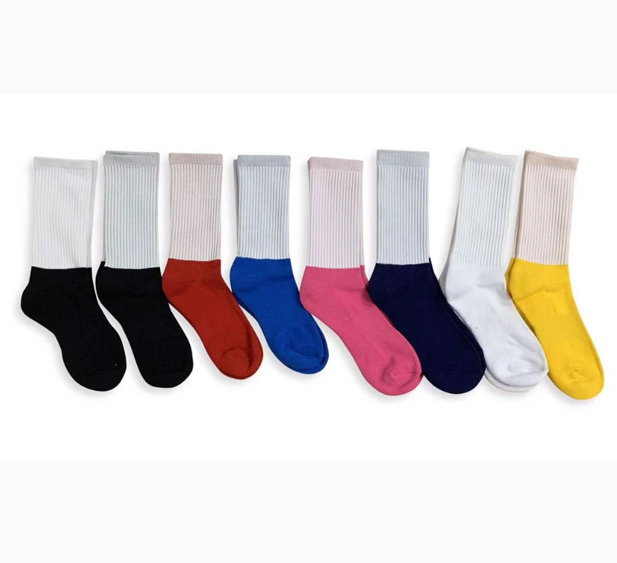 

custom print white sublimation blank polyester socks, Customized color
